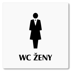 WC ženy, 100x100mm, bílá, Nevada